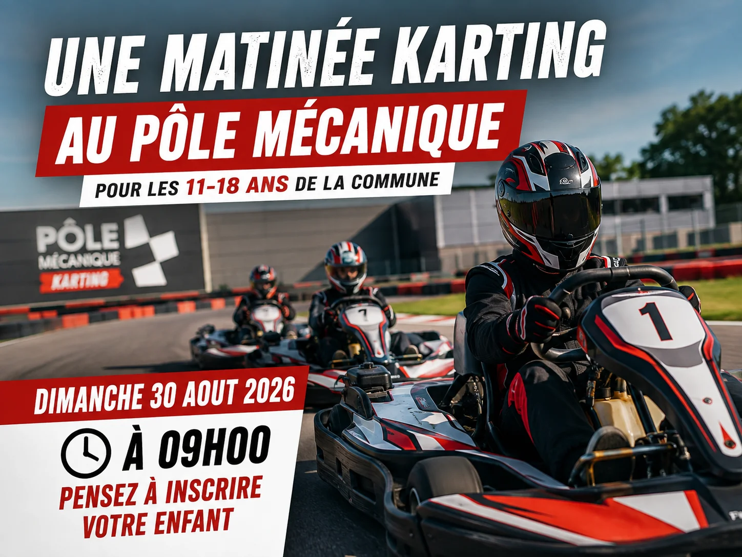 Illustration : Une matinée karting au Pôle Mécanique pour les 11-18 ans de la commune